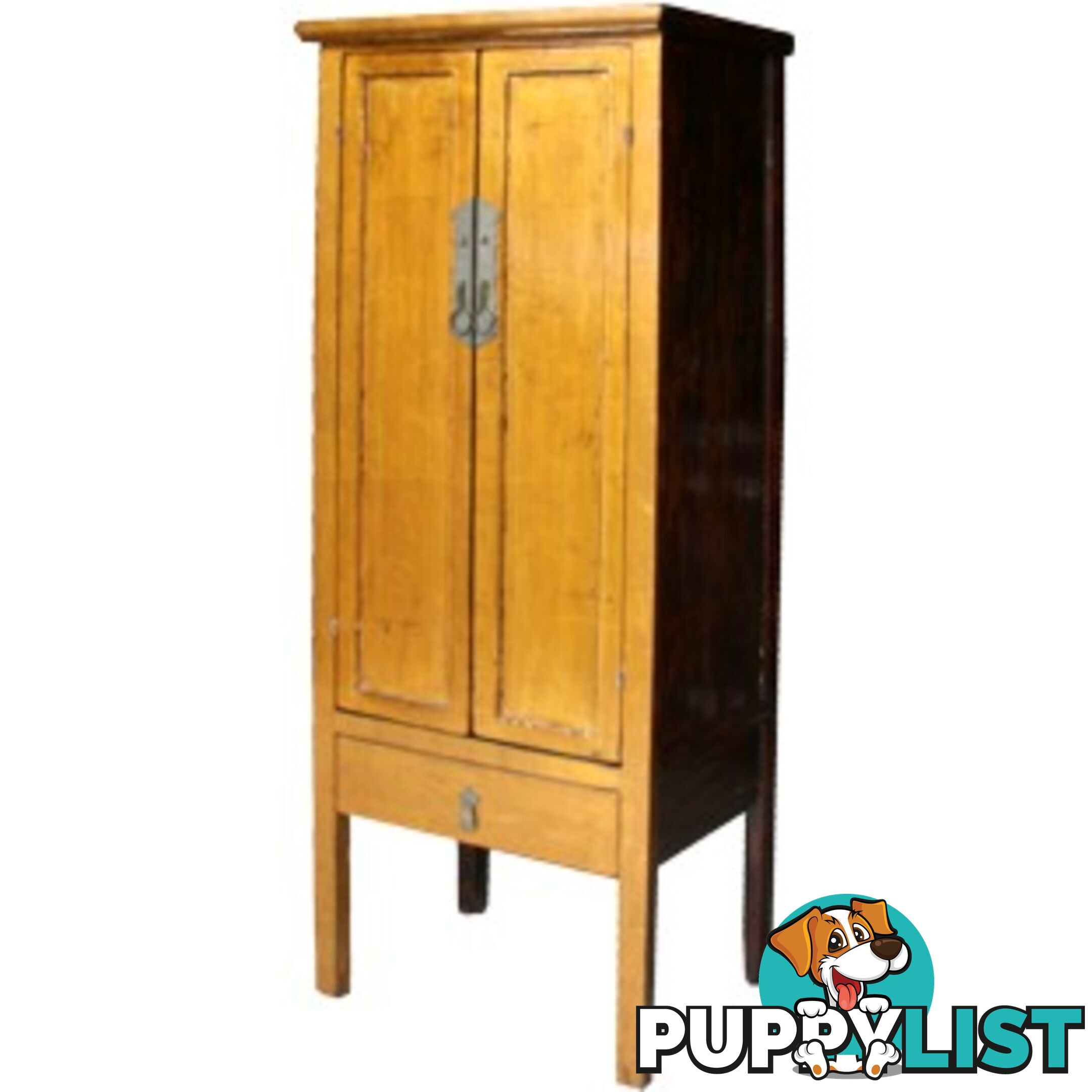 Chinese Gold leaf Wooden Slim Cabinet