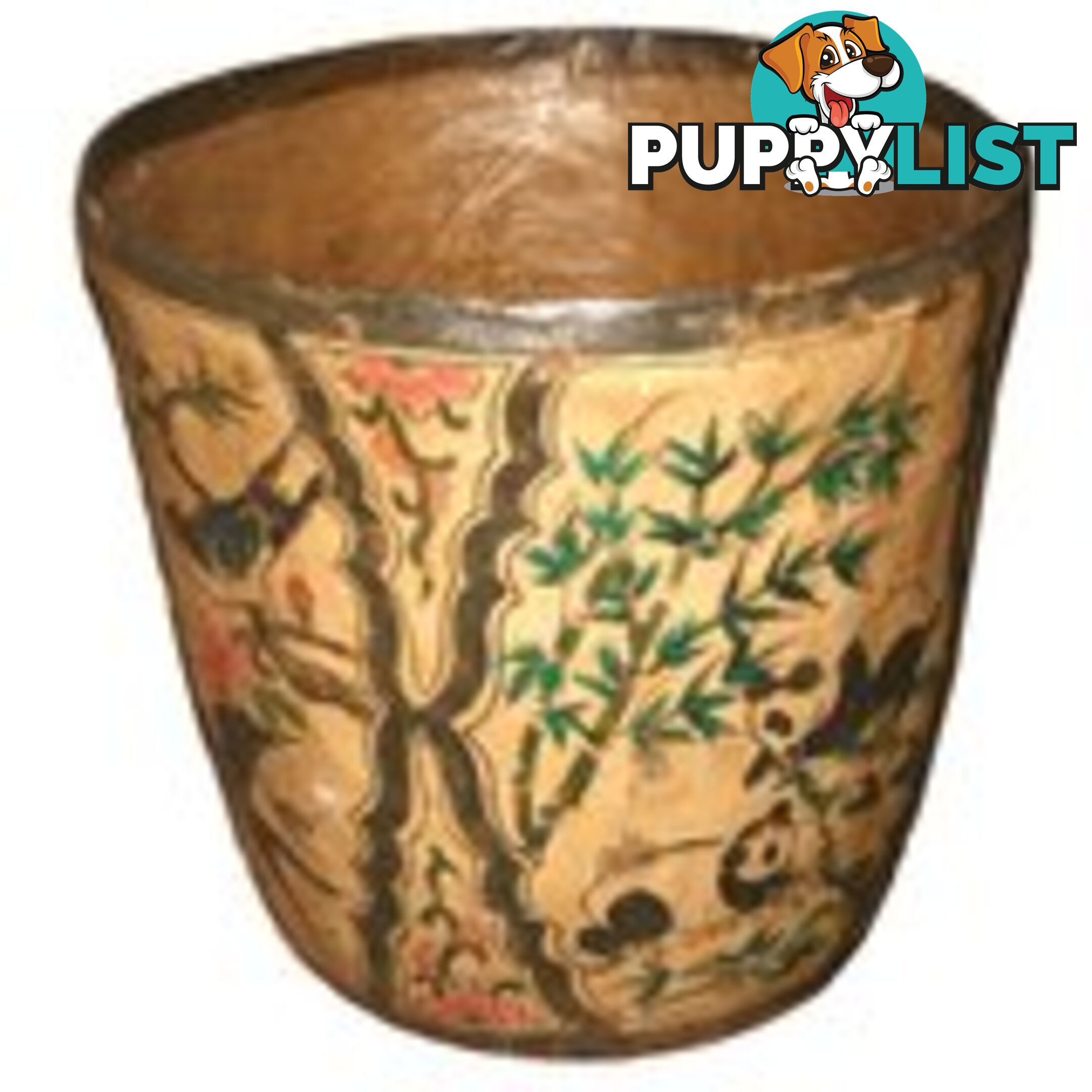 Chinese Vintage Bucket with Panda Painting