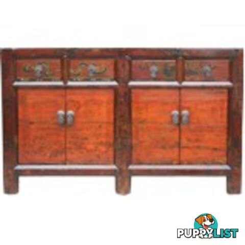 Asian Mongolian Painted Sideboard