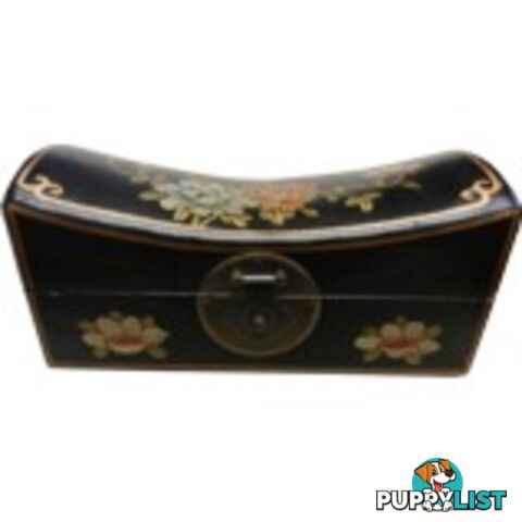 Large Black Hand Painted Flora Chinese Jewellery Box