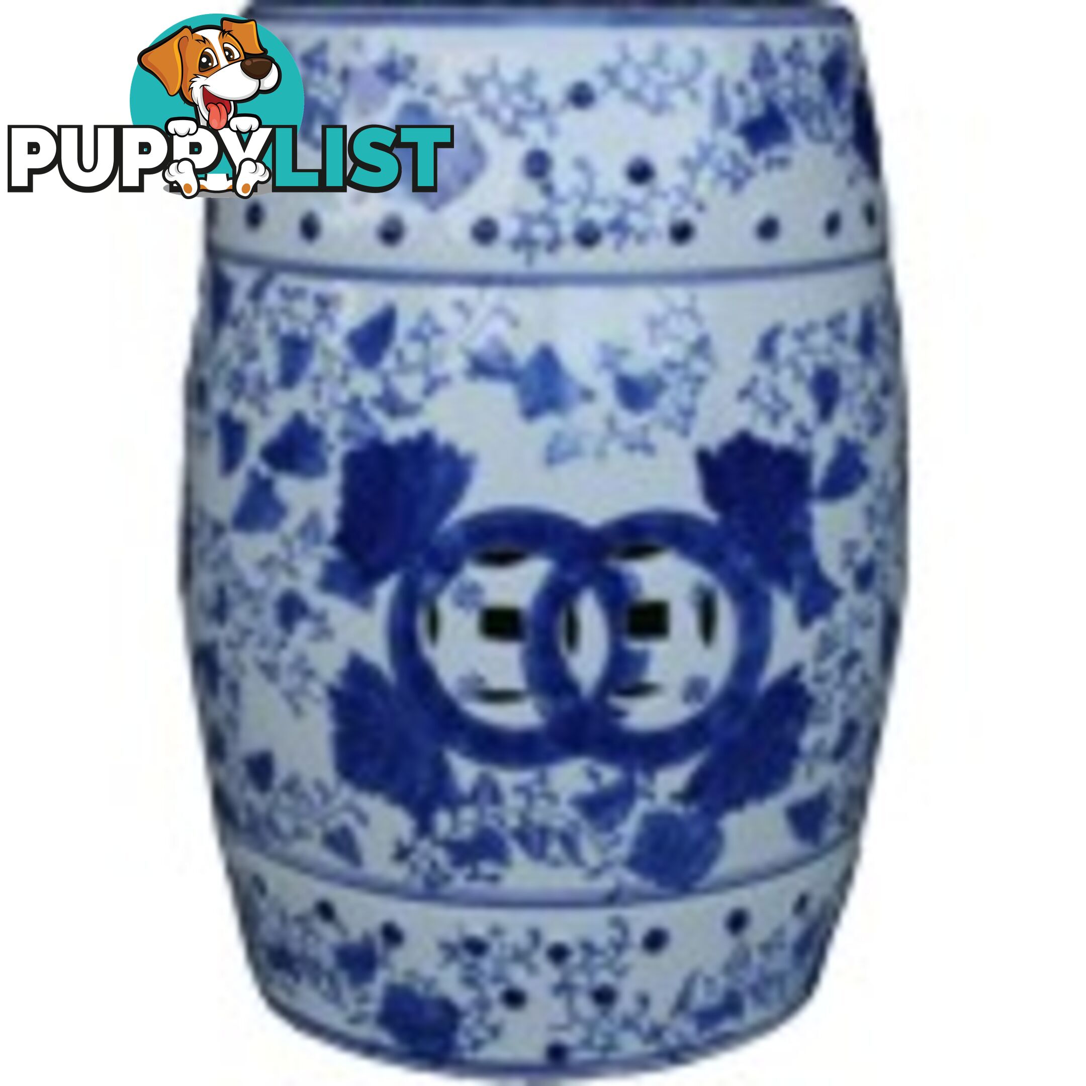 Porcelain Blue and White Drum Stool