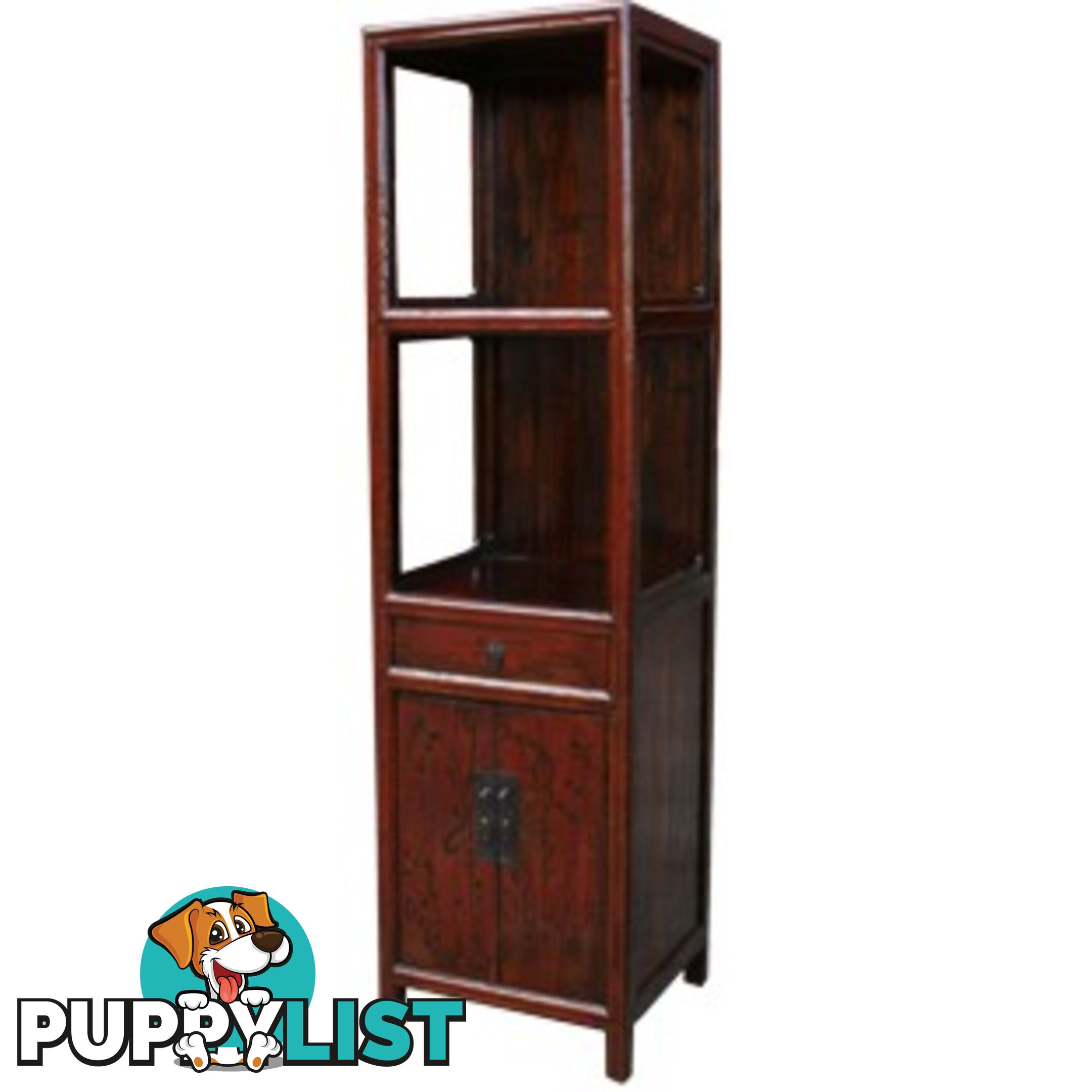Red Slim Display Cabinet