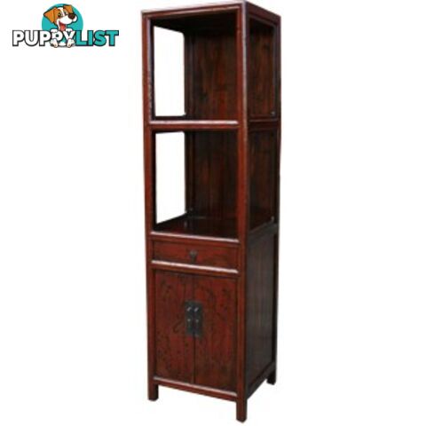 Red Slim Display Cabinet