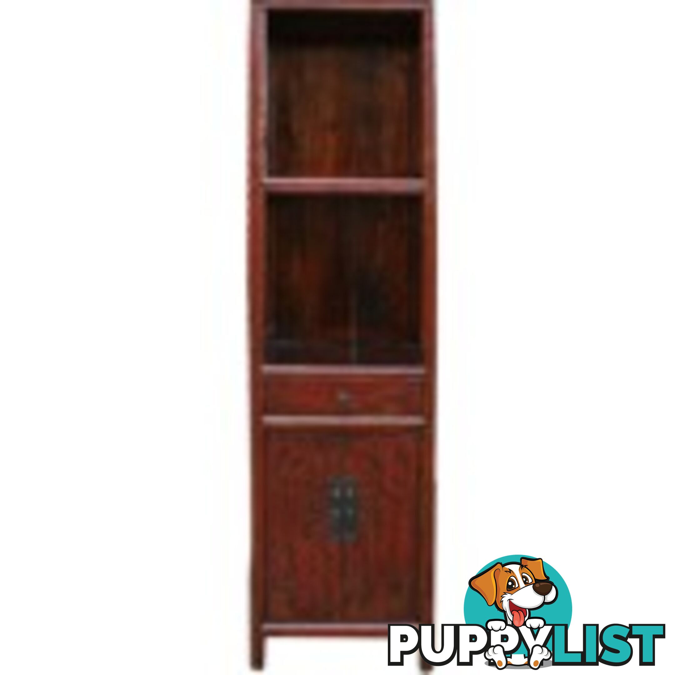 Red Slim Display Cabinet