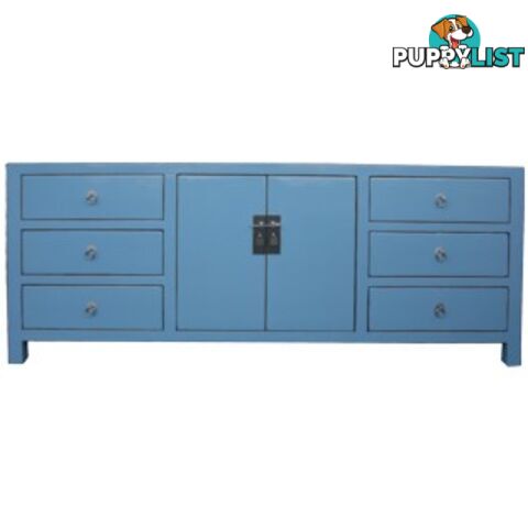 Large Light Grey Chinese Buffet Sideboard