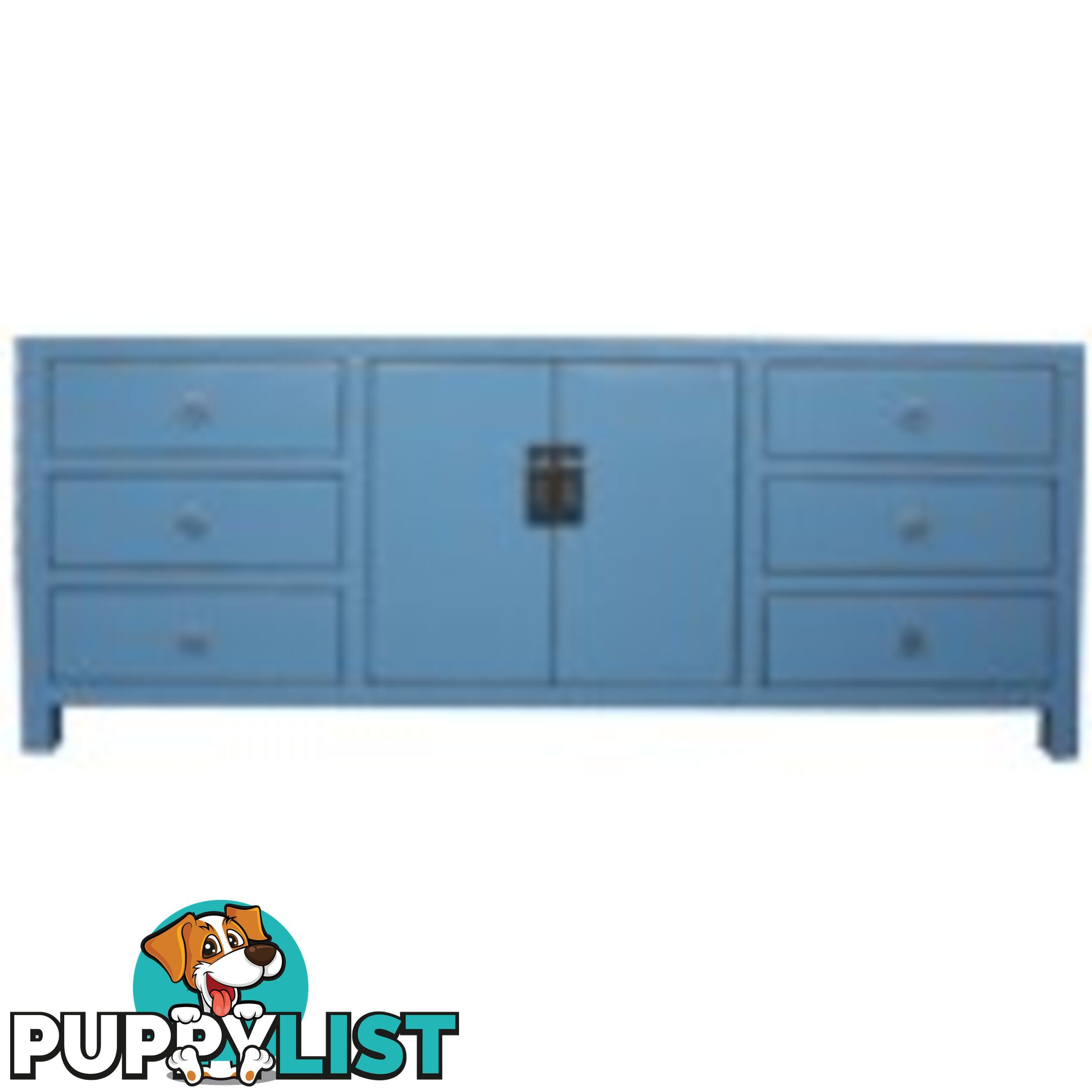 Large Light Grey Chinese Buffet Sideboard
