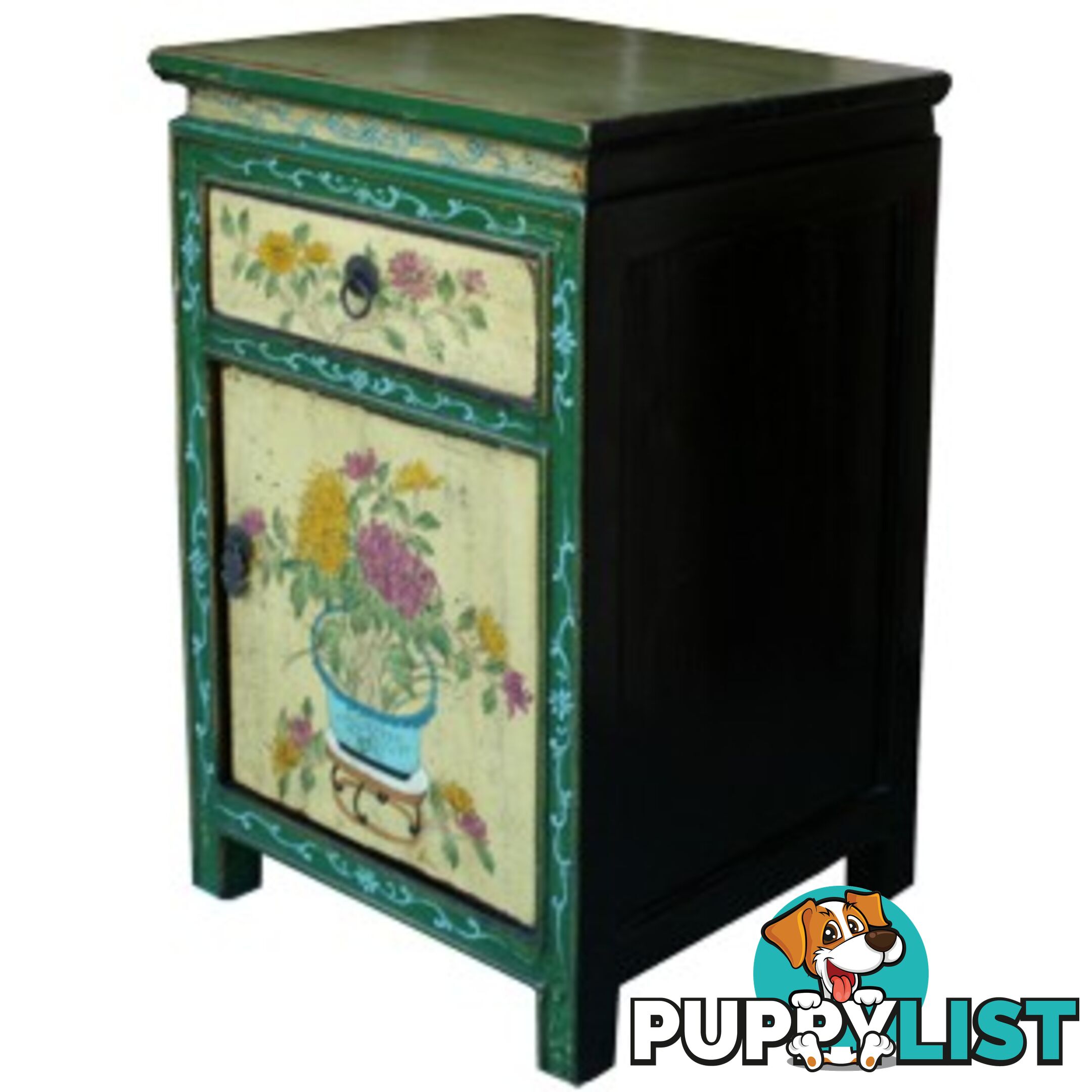 Tibetan Painted Bedside Table