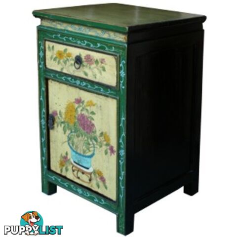 Tibetan Painted Bedside Table