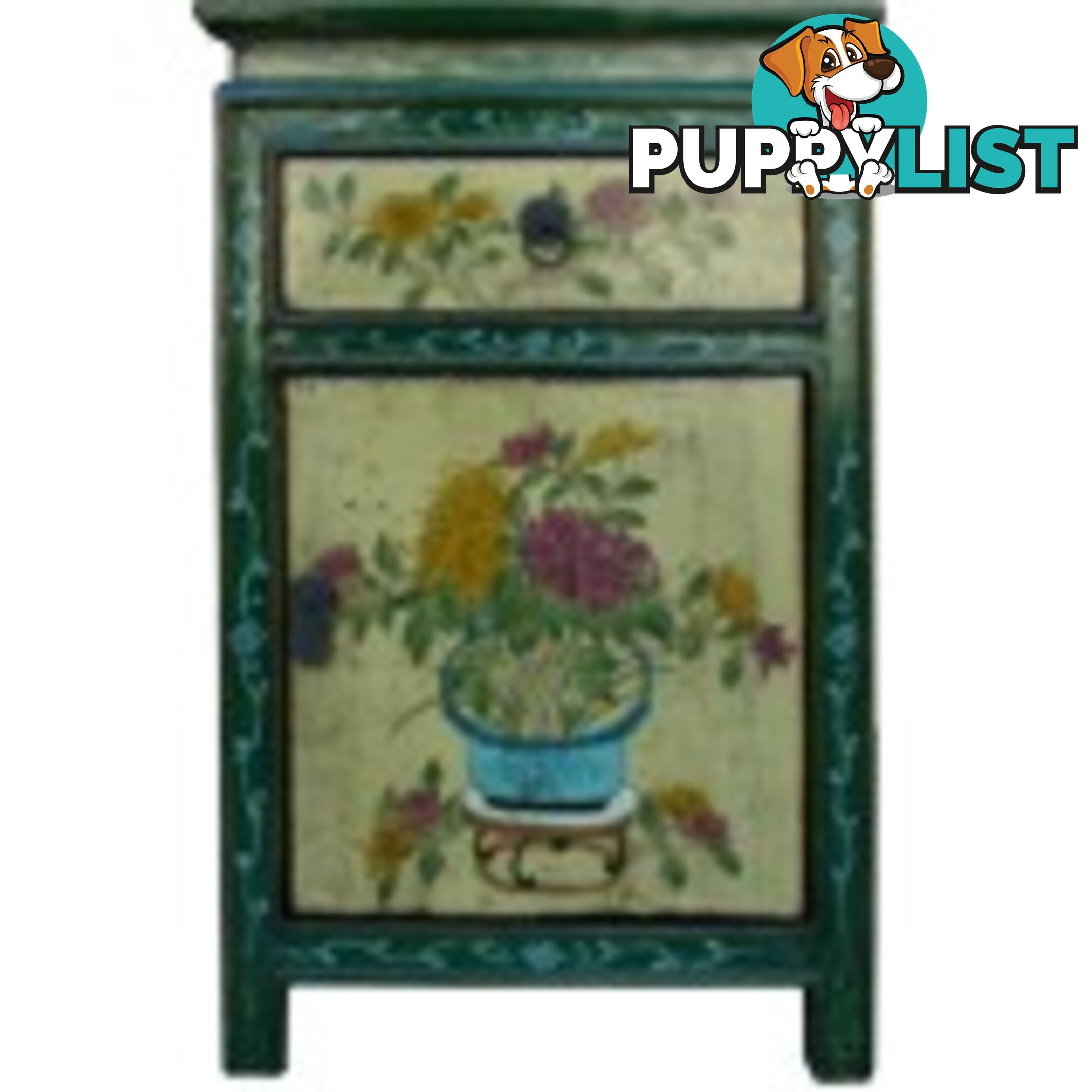 Tibetan Painted Bedside Table