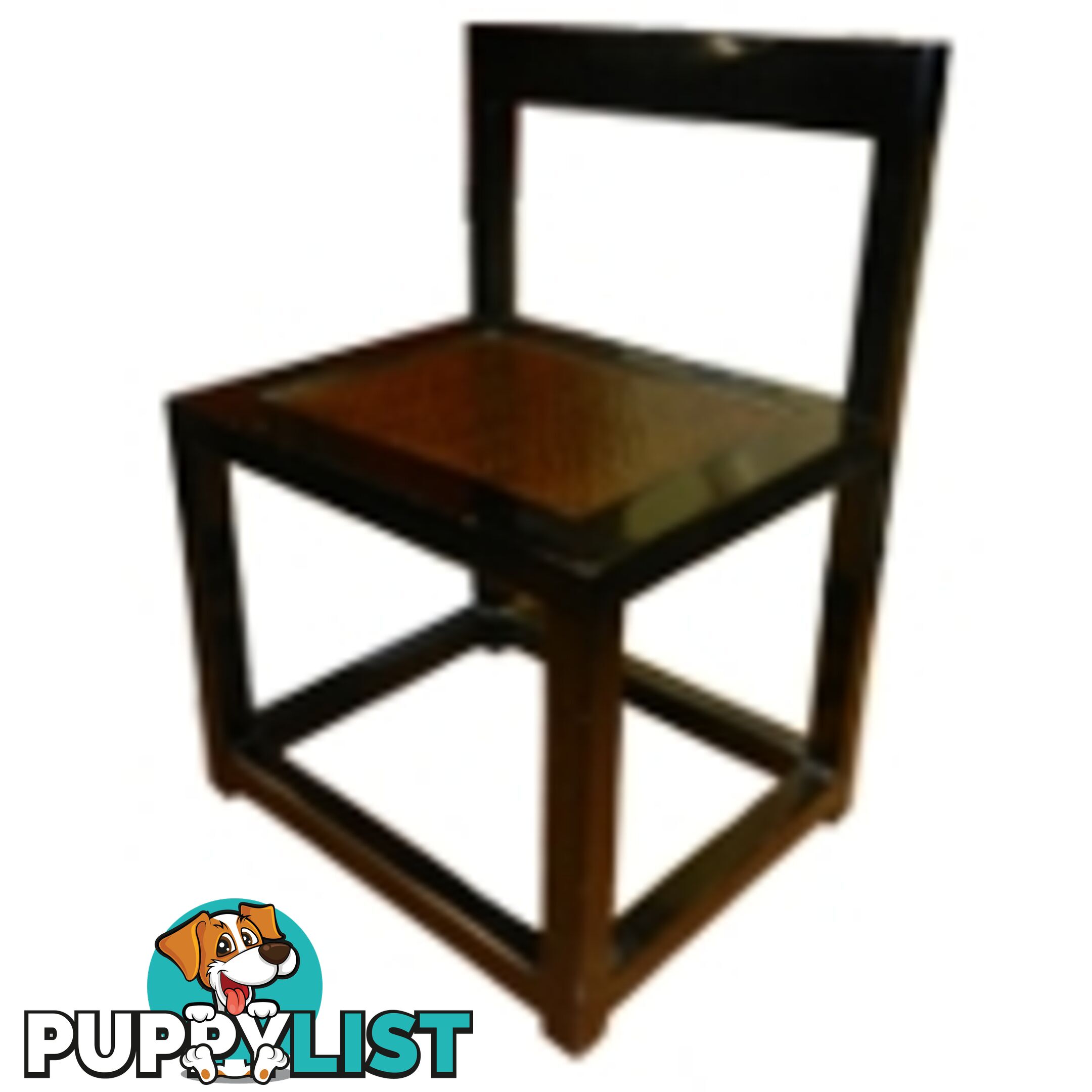 Black Lacquer Rattan Seat Dining Chair