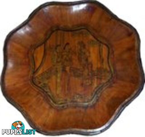 Brown Chinese Gold Painted Plate