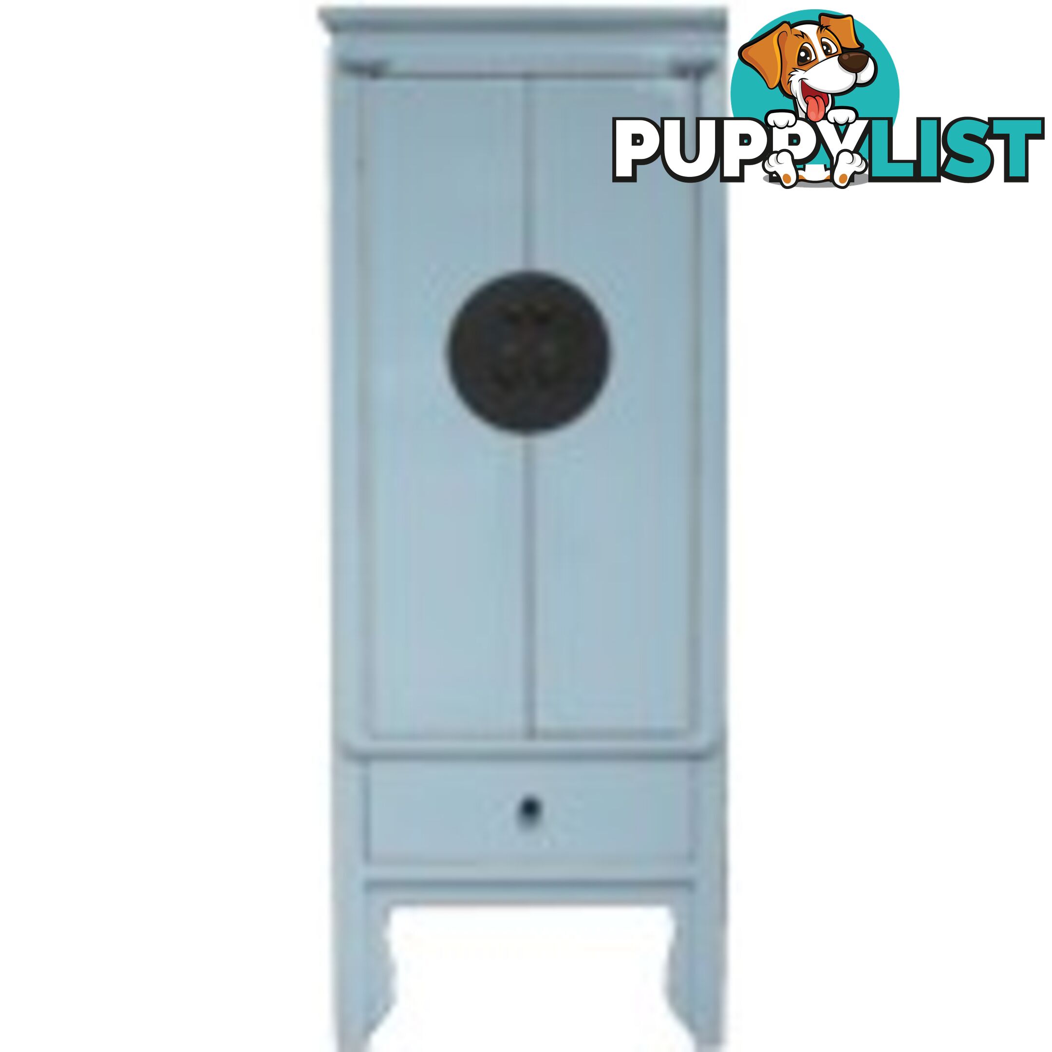 Light Blue Lacquer Chinese Slim Cabinet