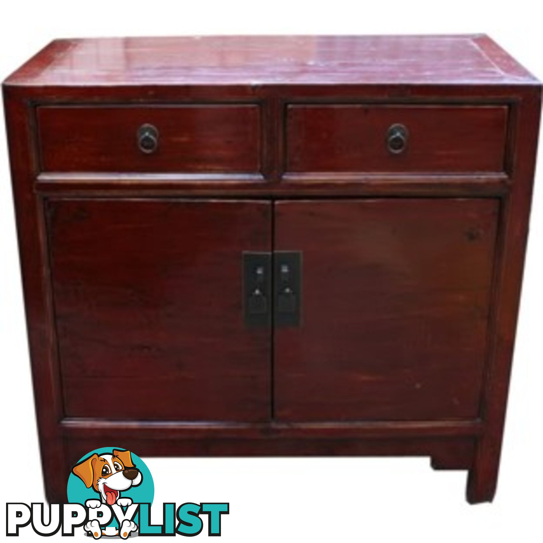 Chinese Antique Red Side Cabinet