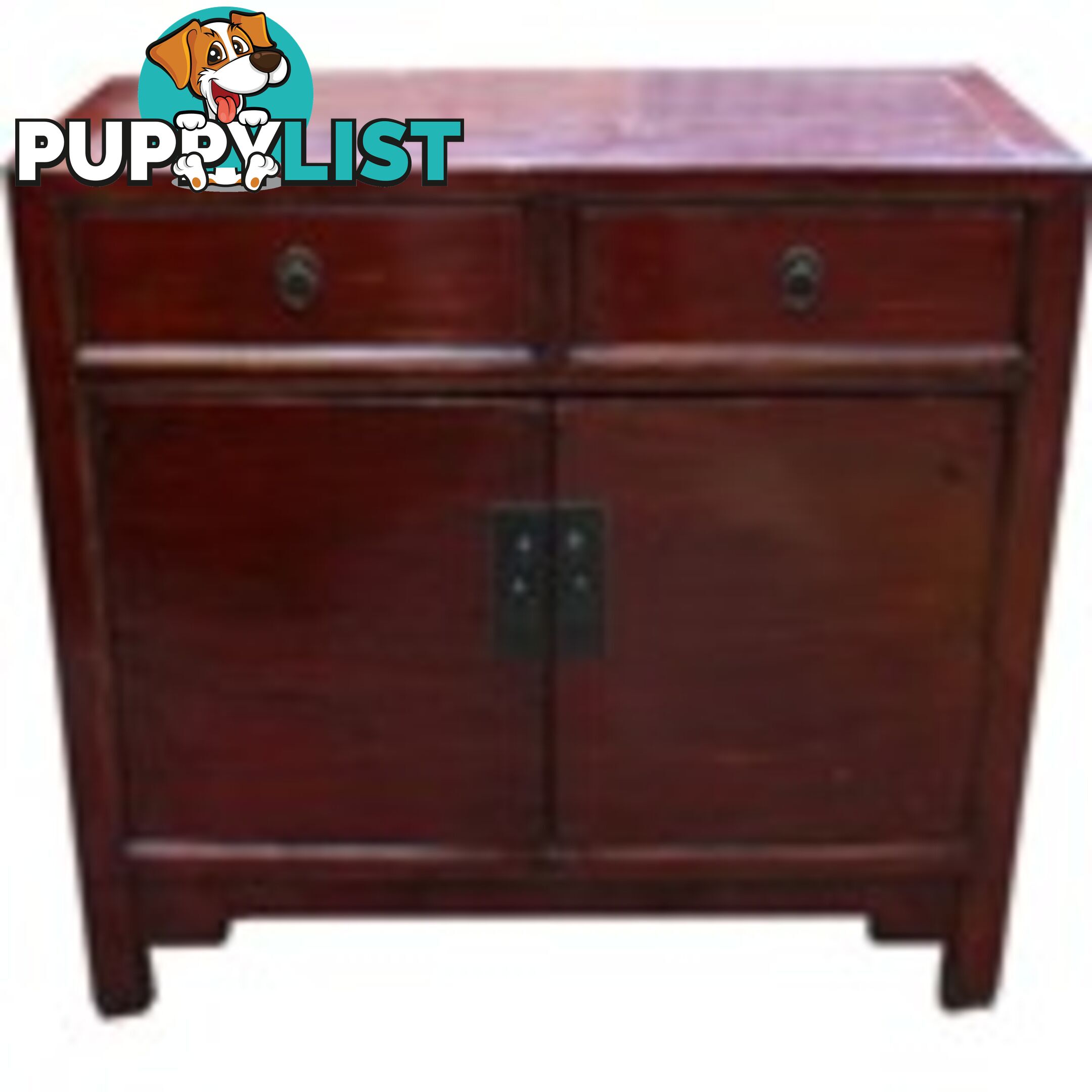 Chinese Antique Red Side Cabinet