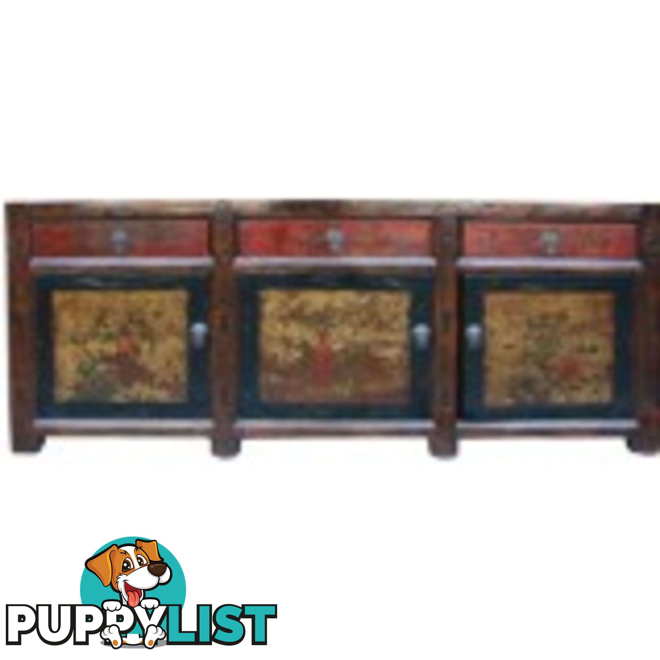 Chinese Antique Mongolian Painted Sideboard