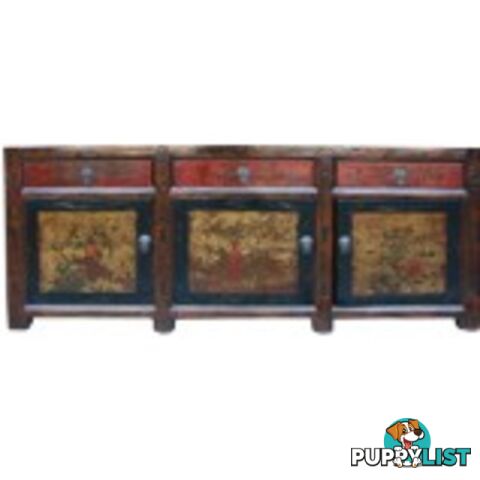 Chinese Antique Mongolian Painted Sideboard