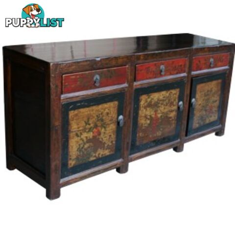 Chinese Antique Mongolian Painted Sideboard