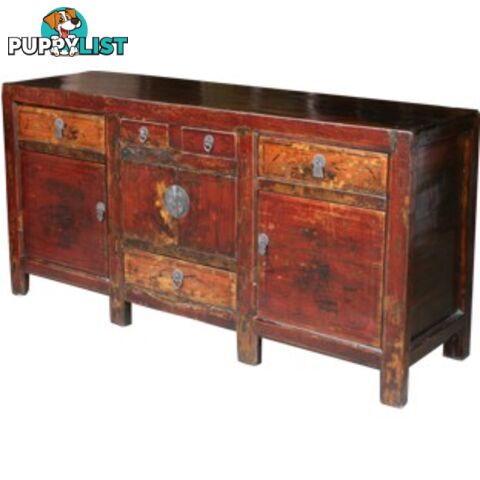 Chinese Antique Mongolian Painted Sideboard