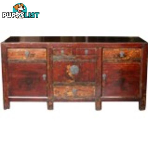 Chinese Antique Mongolian Painted Sideboard