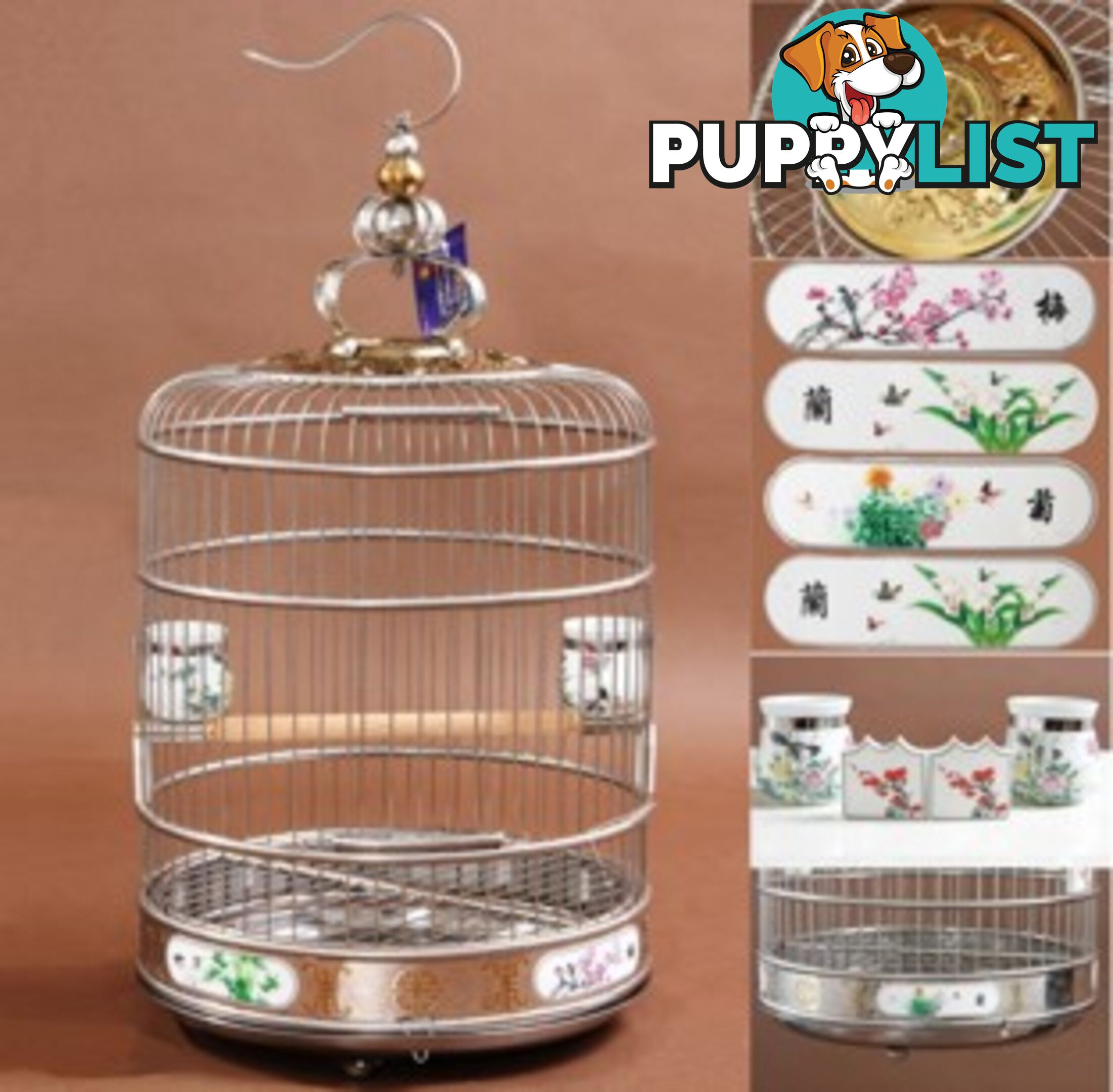 Stainless Steel Bird Cage Deluxe 38cm