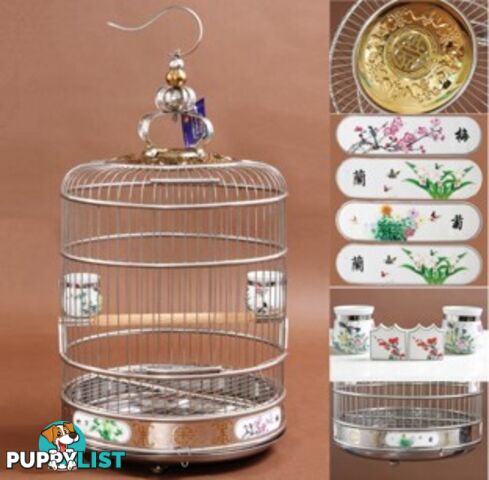 Stainless Steel Bird Cage Deluxe 38cm