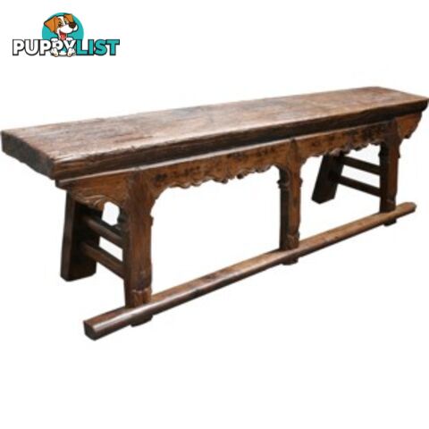 Country Style Chinese Elm Wood Bench