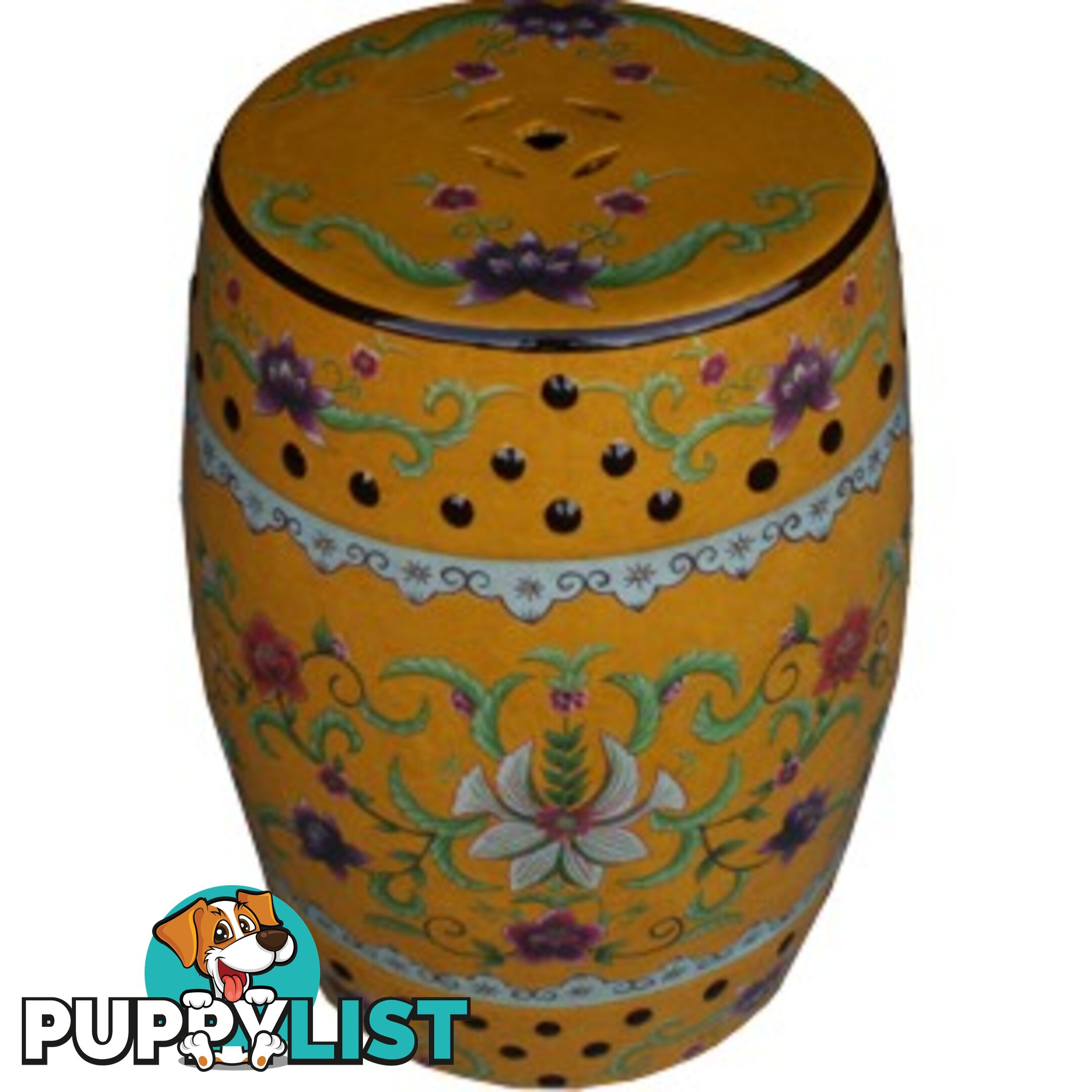 Porcelain Imperial Yellow Drum Stool