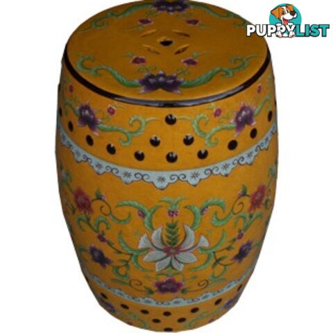 Porcelain Imperial Yellow Drum Stool