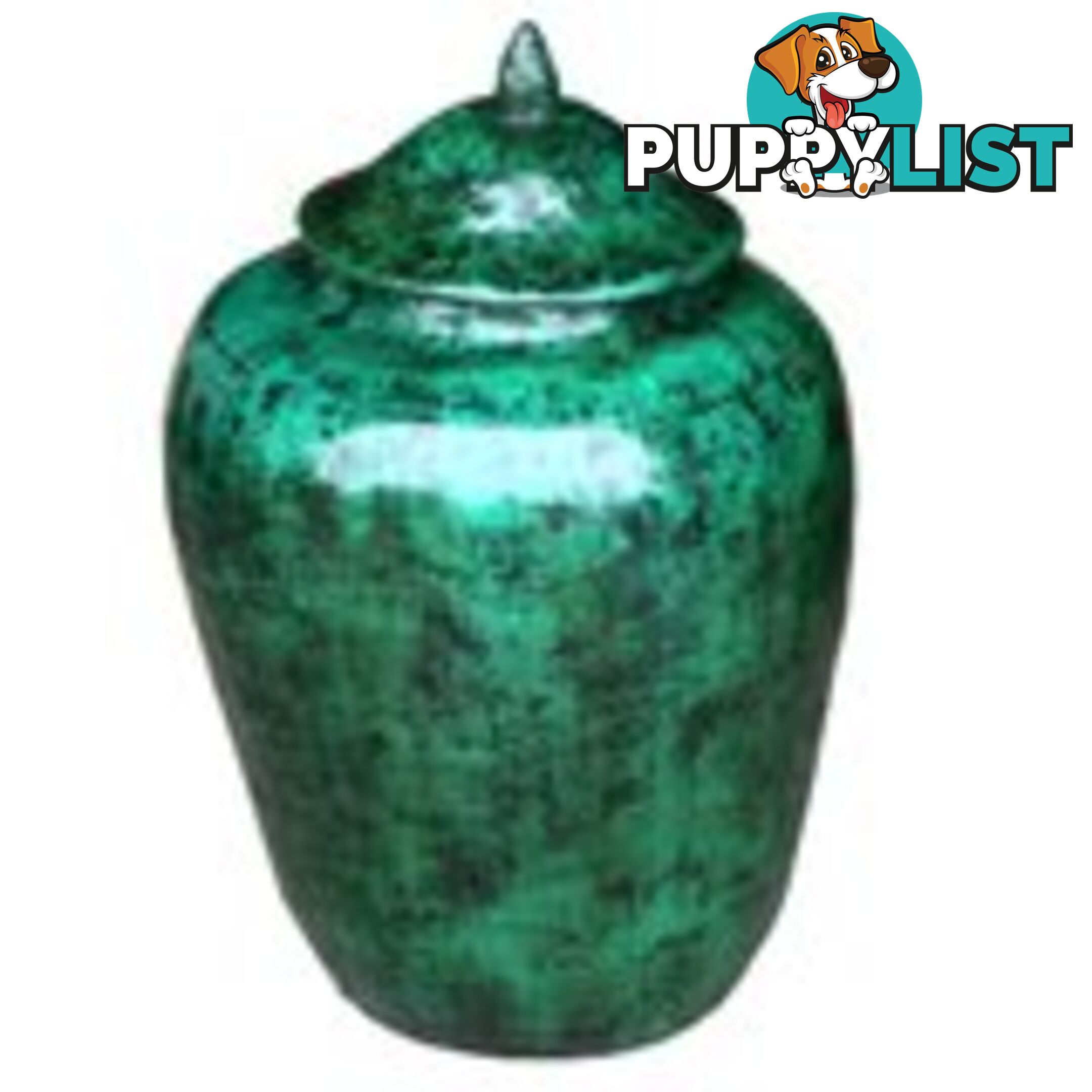 Green Decorative Ginger Jar with Lid