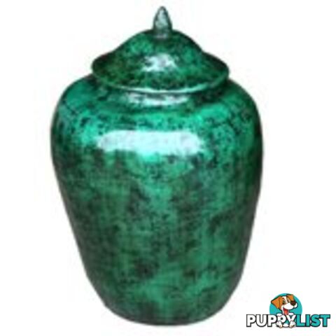 Green Decorative Ginger Jar with Lid