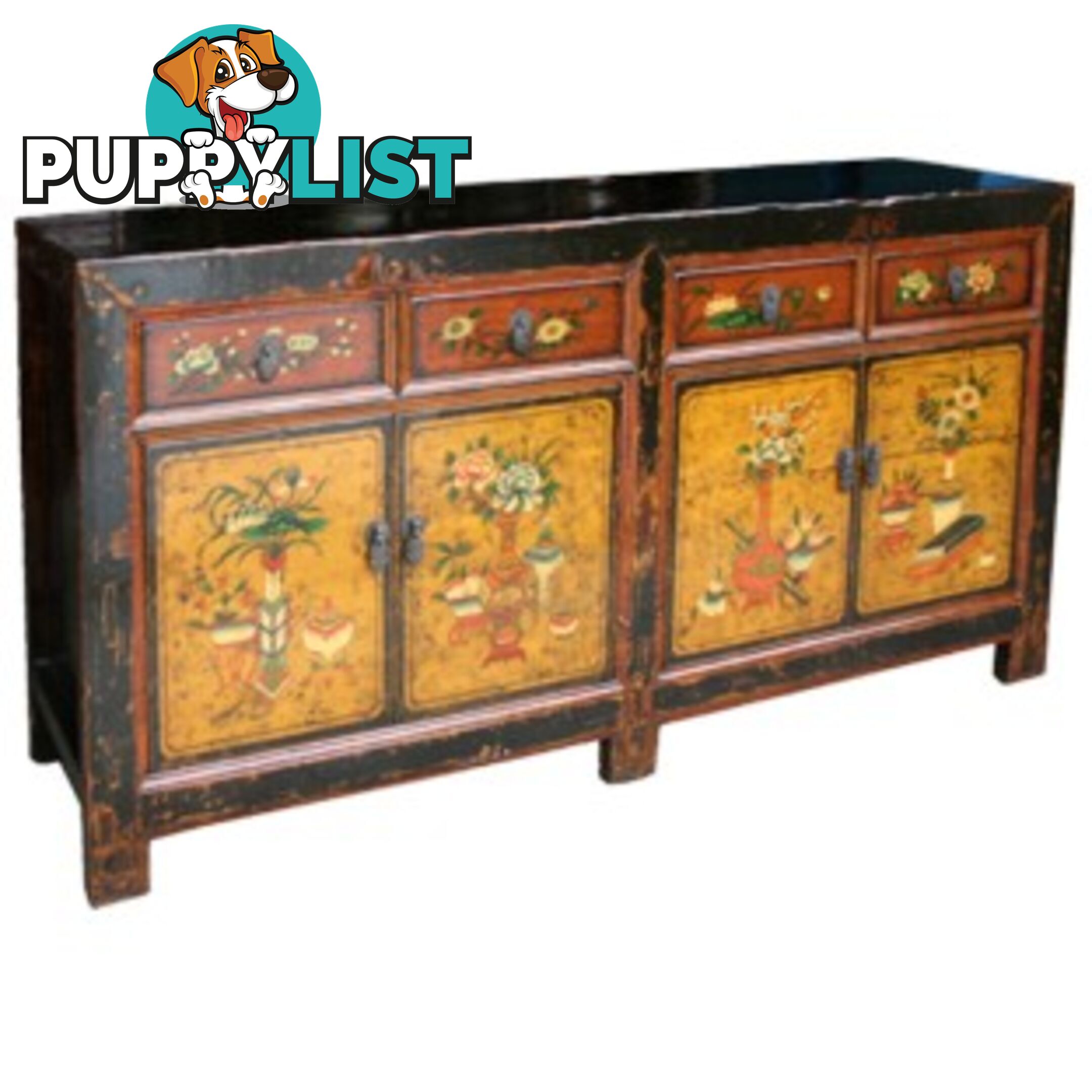 Original Mongolian Painted Sideboard