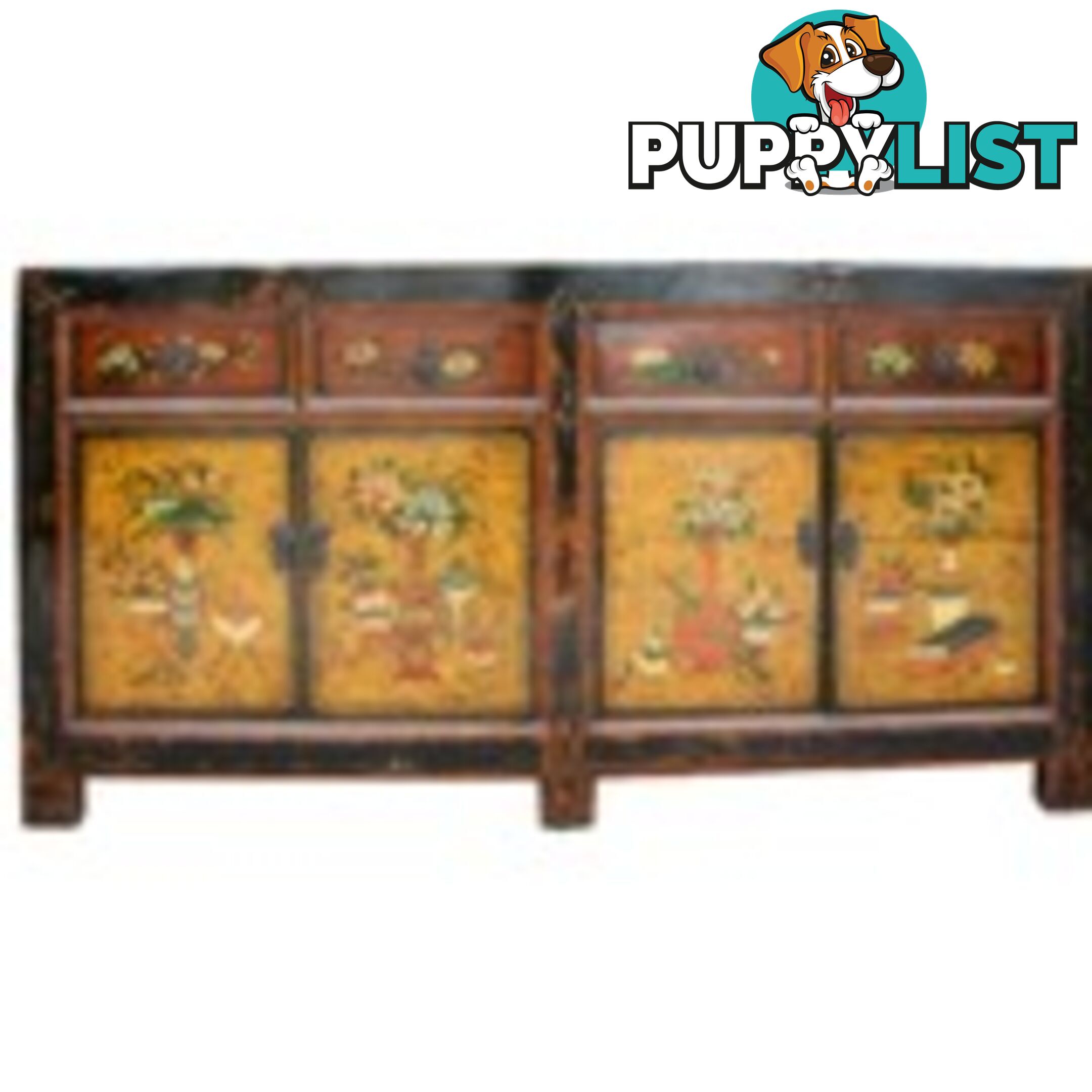 Original Mongolian Painted Sideboard