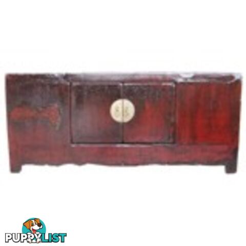 Red Chinese Antique Low Sideboard