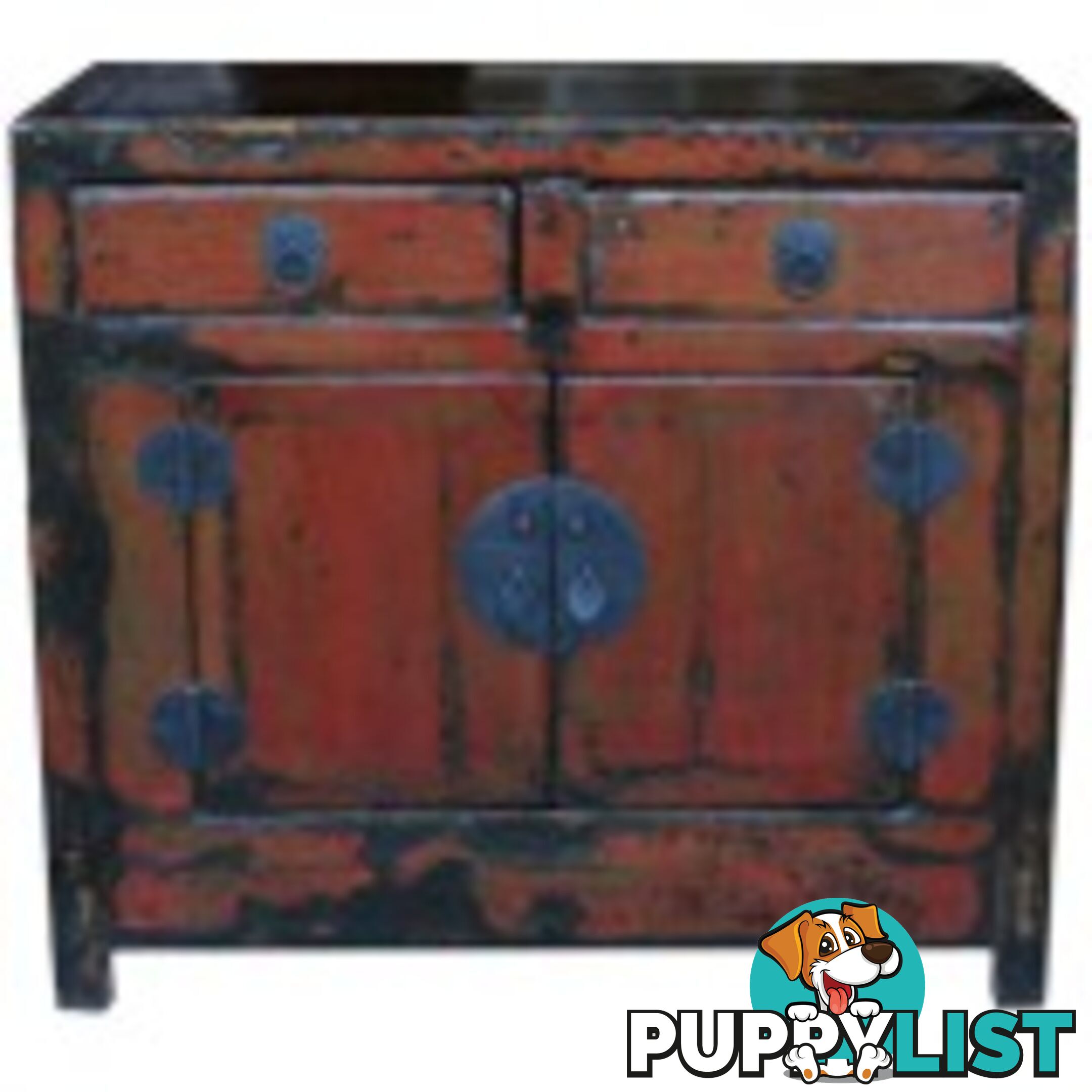 Original Antique Chinese Red Cabinet