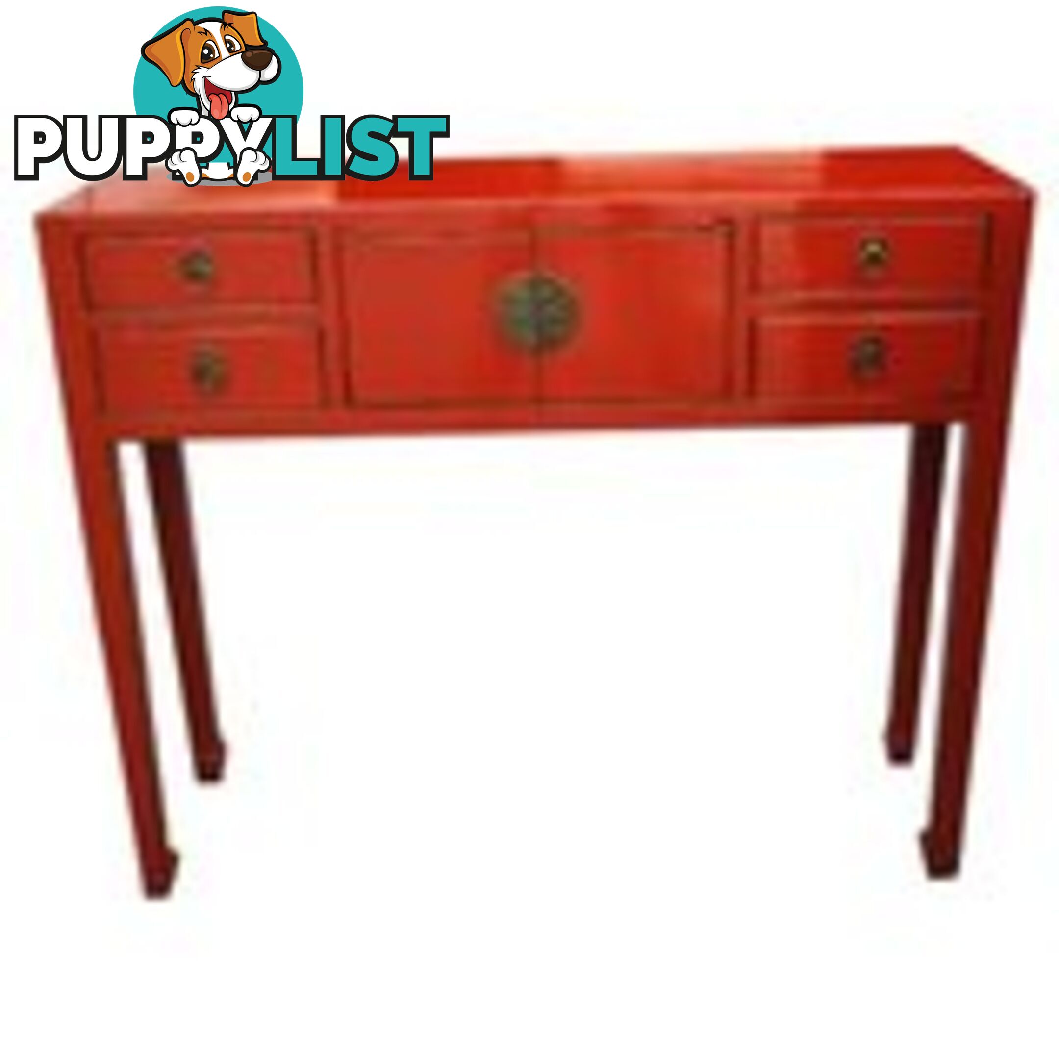 Red Chinese Ladies Dressing Table