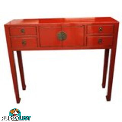 Red Chinese Ladies Dressing Table