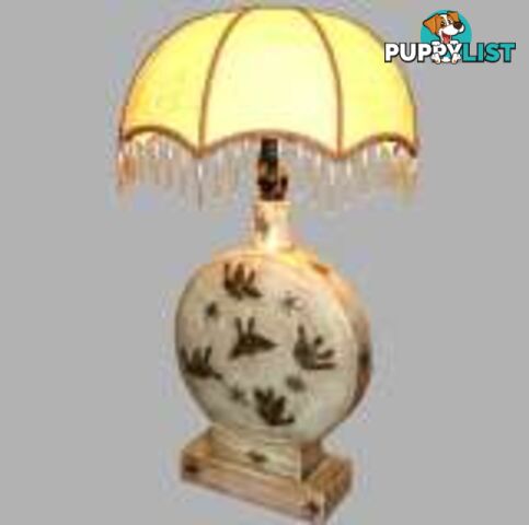 Creamy Classical Chinese Round Base Lamp