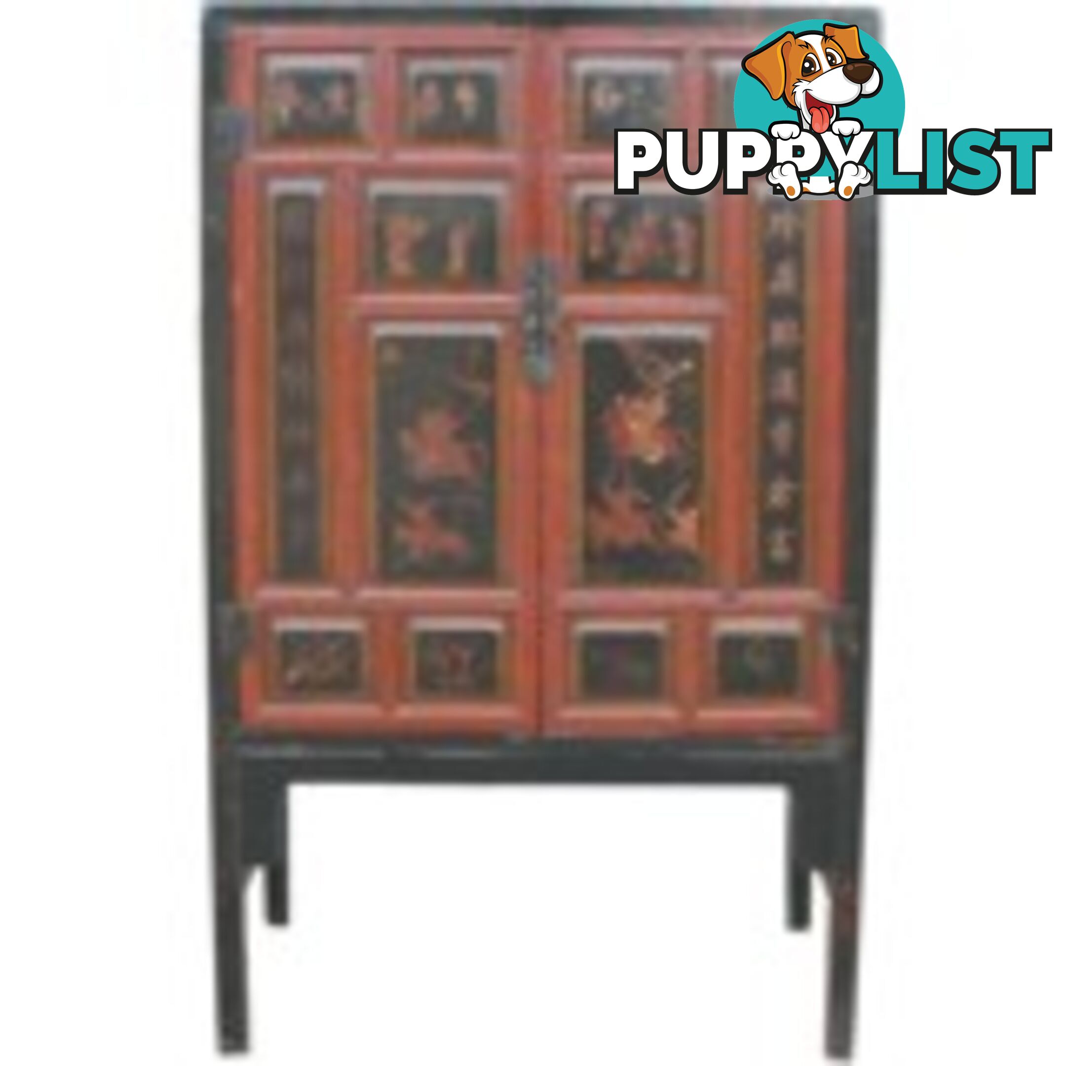 Chinese Furniture - Cabinet with Paintings and Writings