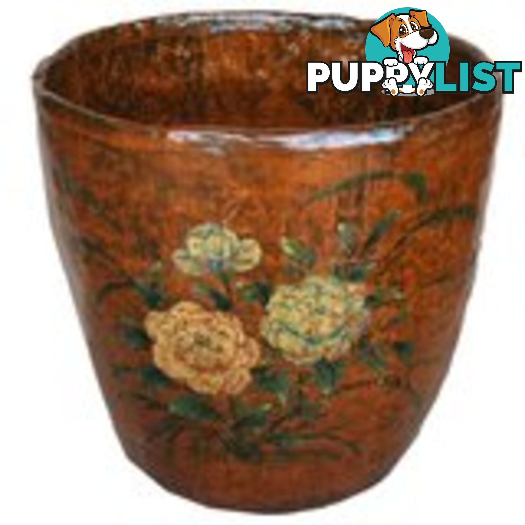 Chinese Vintage Decorative Barrel with Painting - Flower