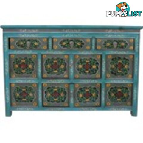 Chinese Antique Tibetan Painted Sideboard Cabinet