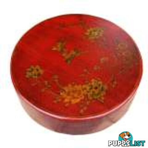 Large Red Round Flower Painted Decoration Box