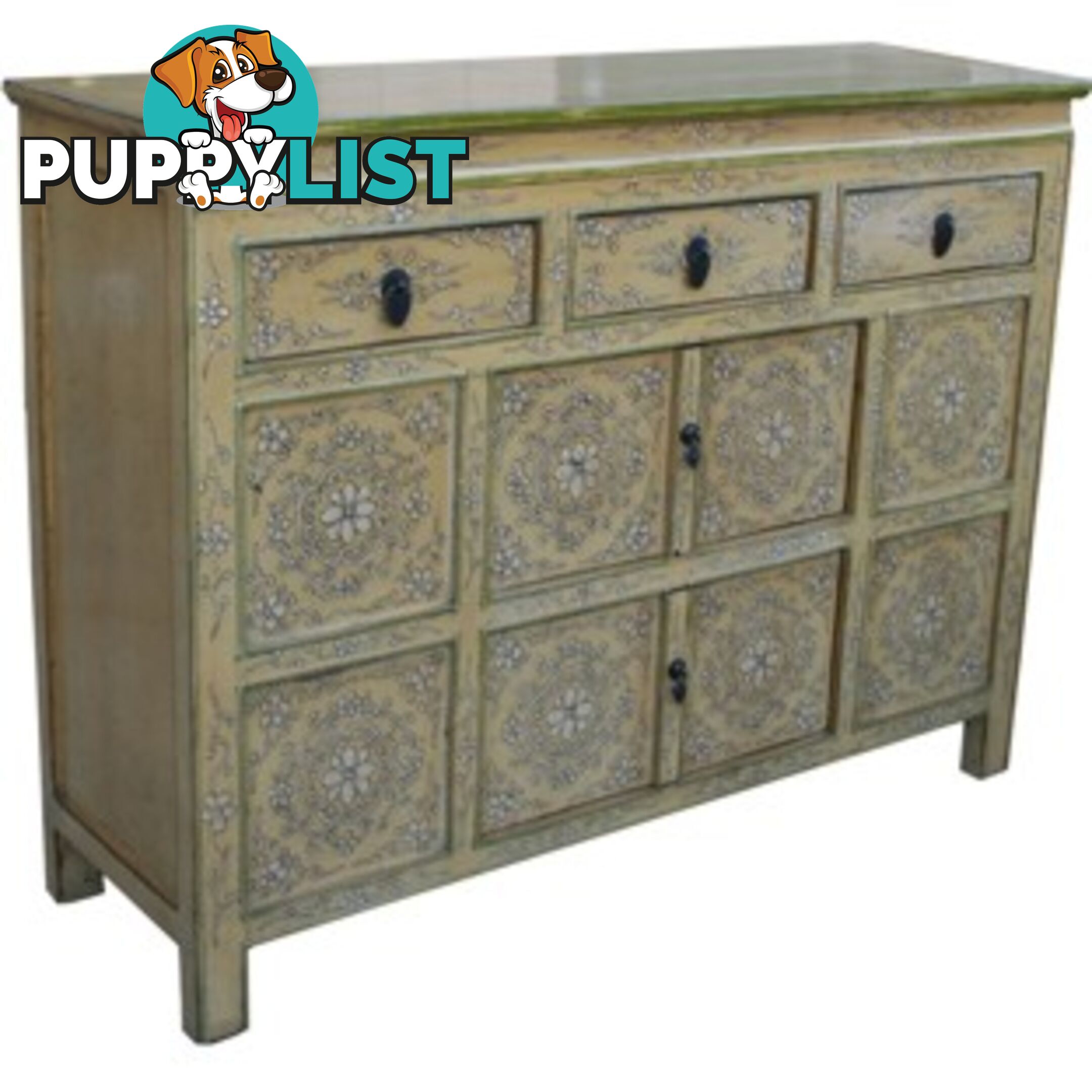 Chinese Antique Painted Tibetan Sideboard