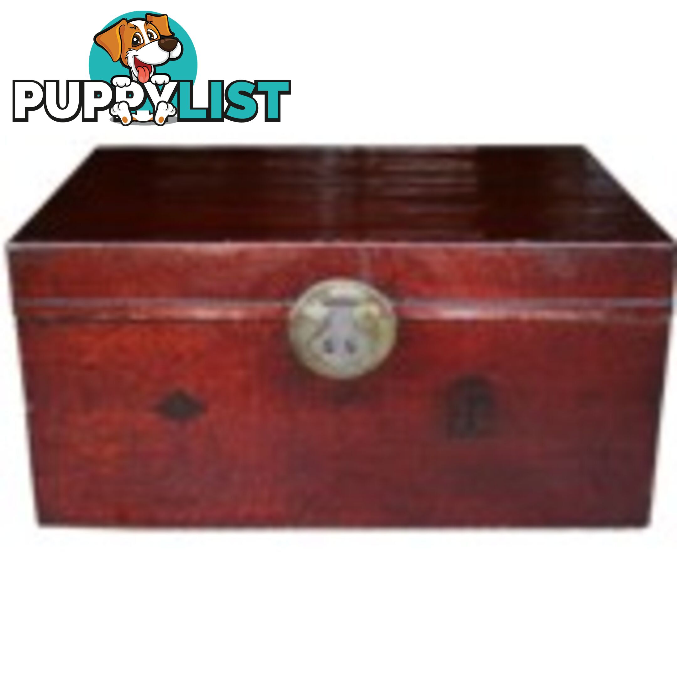 Red Original Chinese Leather Chest