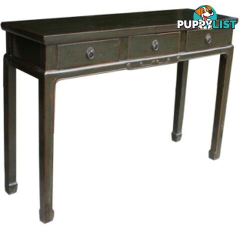 Chinese Original Dark Green 3-Drawer Hallway Table