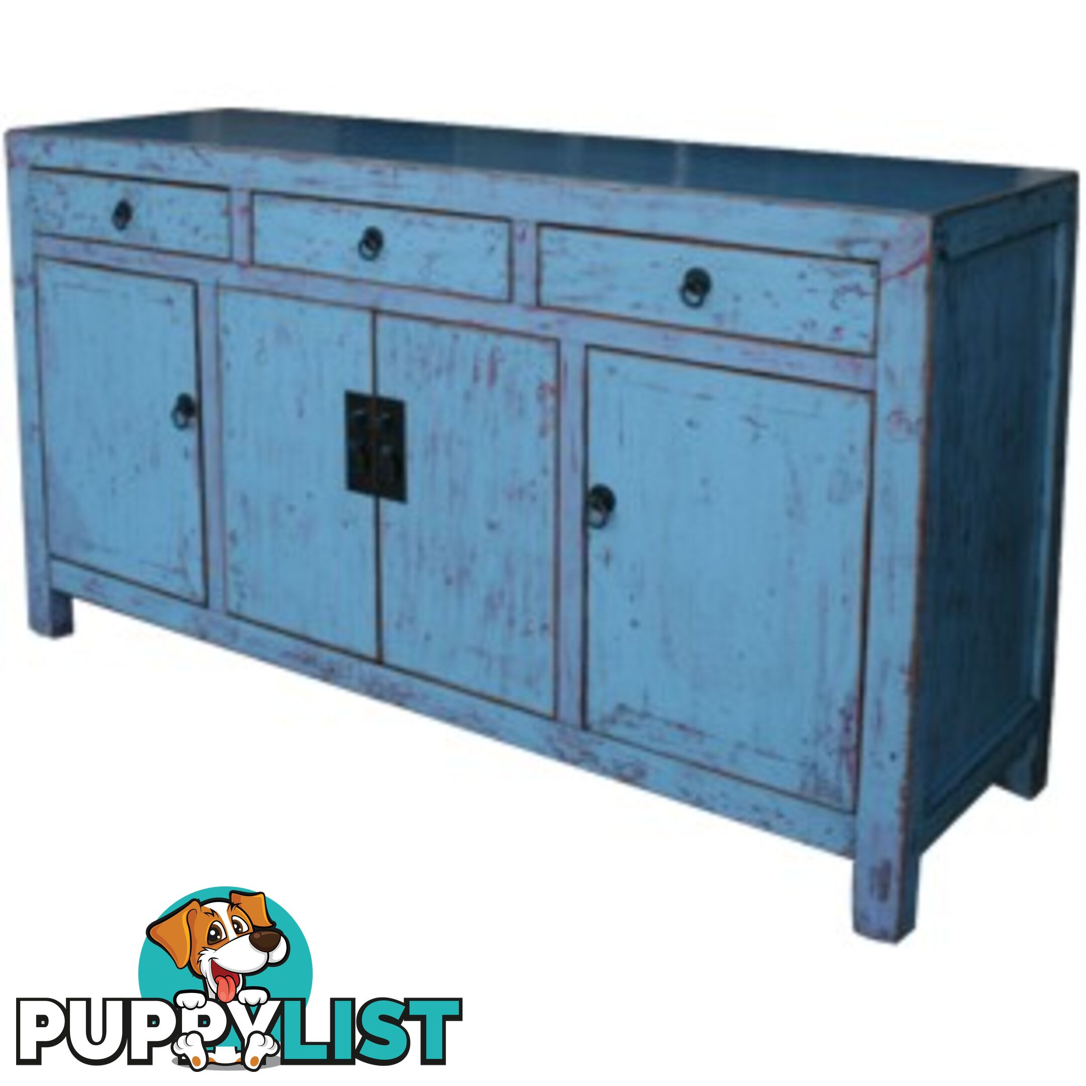 Blue/Grey Lacquered Sideboard Buffet