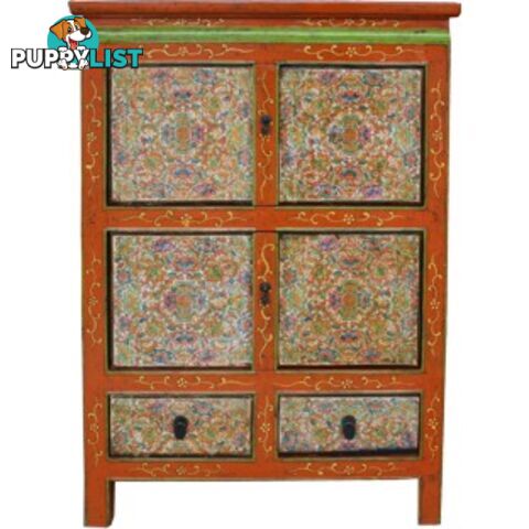 Tibetan Cabinet with Flora Painting