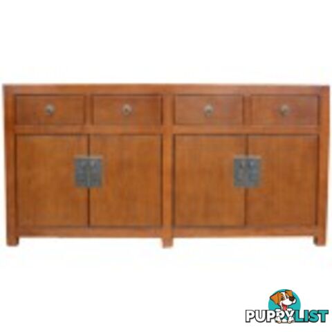 Brown Lacquer Oriental Sideboard Buffet