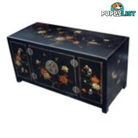 Black Painted Low Oriental TV Buffet