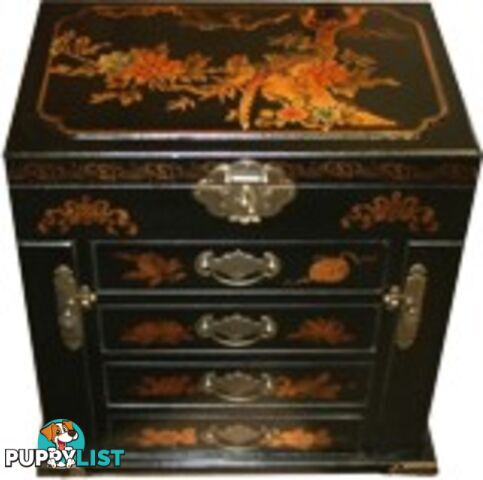 Black Painted Multi Drawers Chinese Jewellery Box