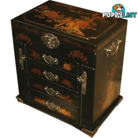 Black Painted Multi Drawers Chinese Jewellery Box